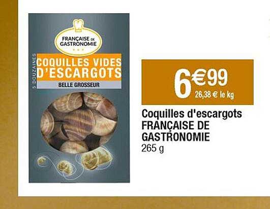 coquilles d'escargots française de gastronomie