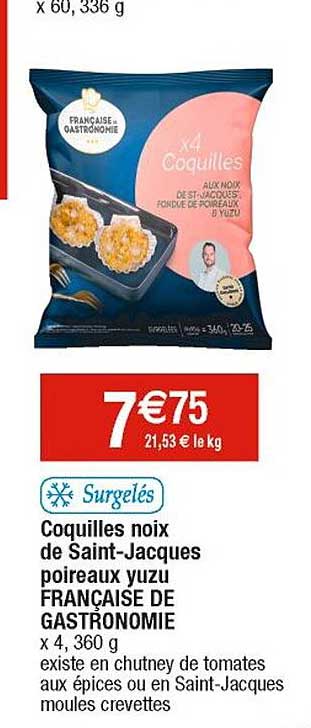 coquilles noix de saint-jacques poireaux yuzu française de gastronomie