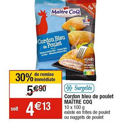 cordon bleu de poulet maître coq