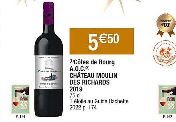 côtes de bourg a.o.c. château moulin des richards 2019