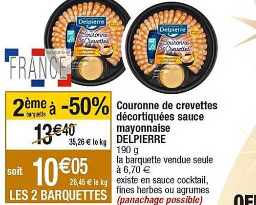 Couronne De Crevette Décortiquées Sauce Mayonnaise Delpierre