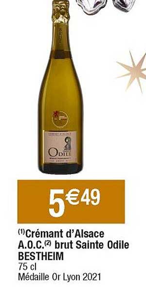 crémant d'alsace a.o.c. brut sainte odile bestheim