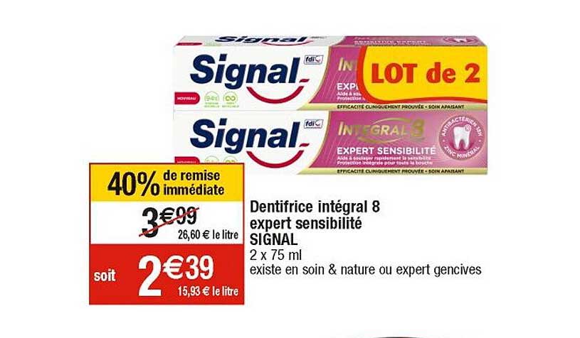 dentifrice intégral 8 expert sensibilité signal