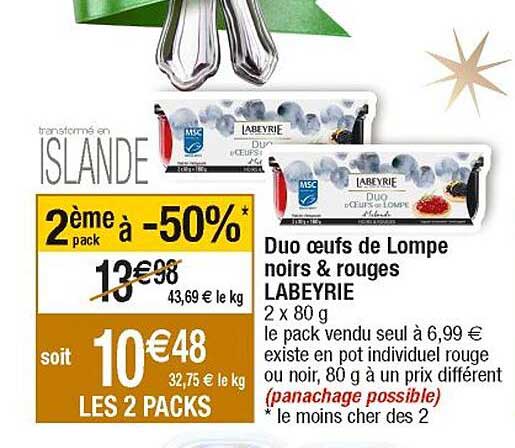duo œufs de lompe noirs & rouges labeyrie