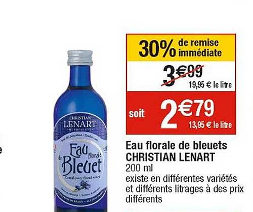 eau florale de bleuets christian lenart