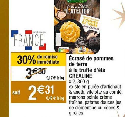 écrasé De Pommes De Terre à La Truffe D'été Créaline