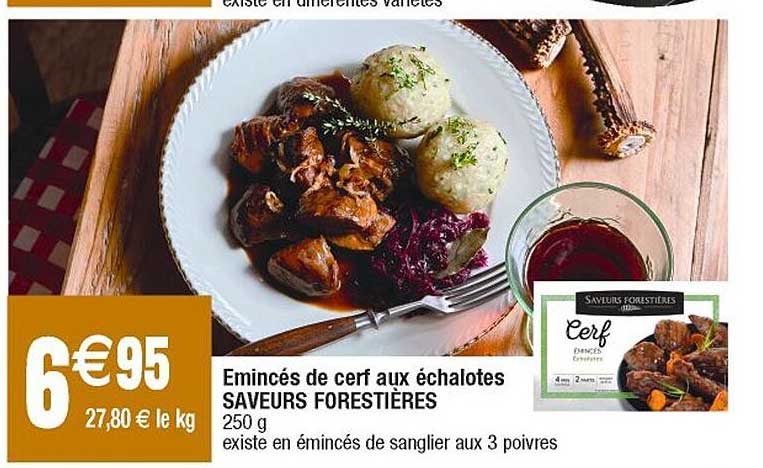 émincés de cerf aux échalotes saveurs forestières