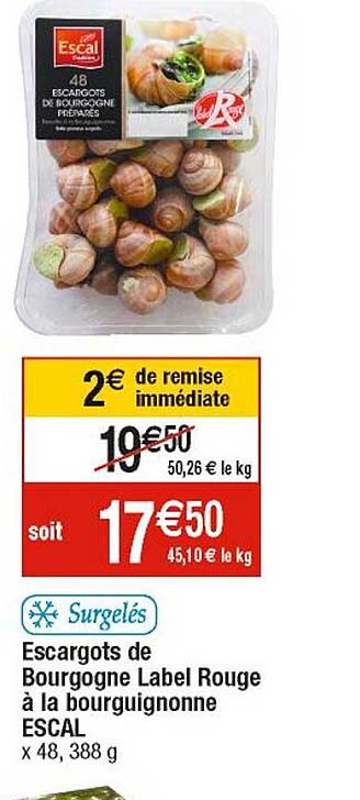 escargots de bourgogne label rouge à la bourguignonne escal