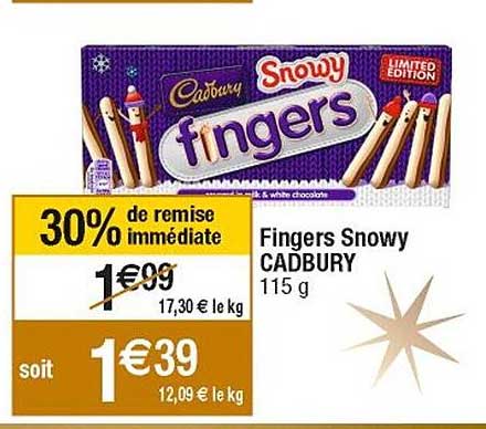 fingers snowy cadbury