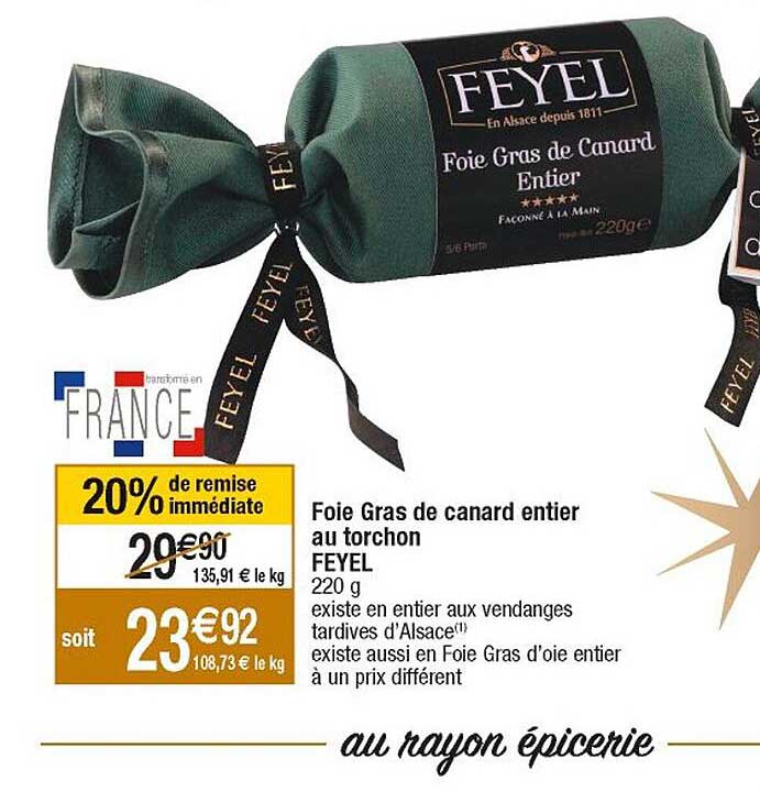 Foie Gras De Canard Entier Au Torchon Feyel