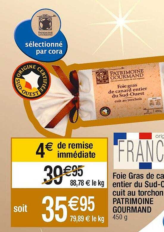 foie gras de canard entier du sud-ouest cuit au torchon patrimoine gourmand