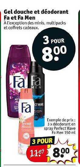 Gel Douche Et Déodorant Fa Et Fa Men