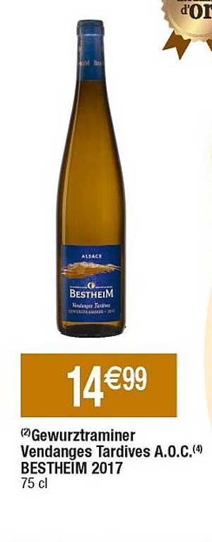 gewurztraminer vendanges tardives a.o.c. bestheim 2017