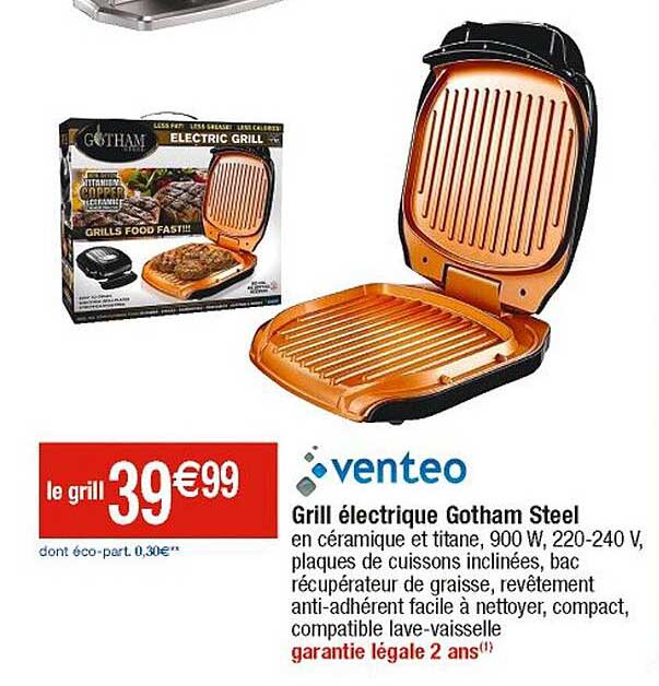 grill électrique gotham steel venteo