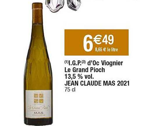 i.g.p. d'oc viognier le grand pioche 13,5% vol. jean claude mas 2021