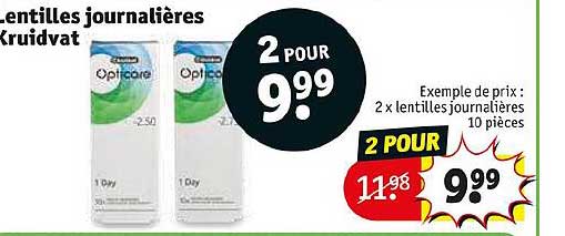 lentilles journalières kruidvat