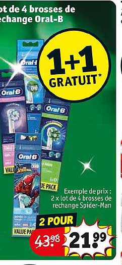 lot de 4 brosses de rechange oral-b