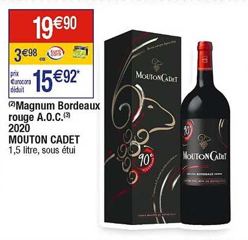 magnum bordeaux rouge a.o.c. 2020 mouton cadet