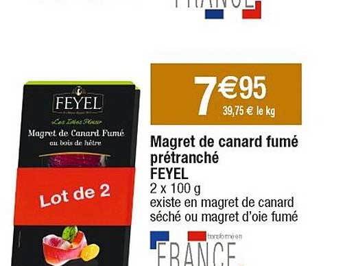 Magret De Canard Fumé Prétranché Feyel