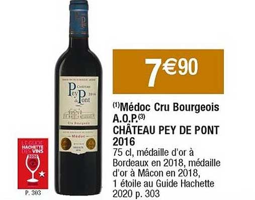 médoc cru bourgeois a.o.p. château pey de pont 2016