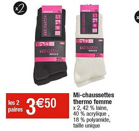 mi-chaussettes thermo femme