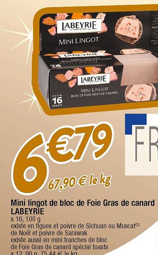 mini lingot de bloc de foie gras de canard labeyrie