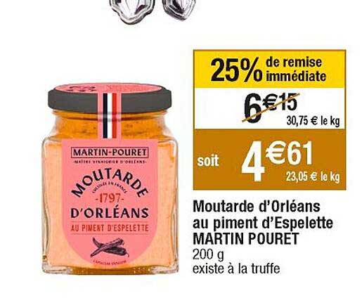 moutarde d'orléans au piment d'espelette martin pouret