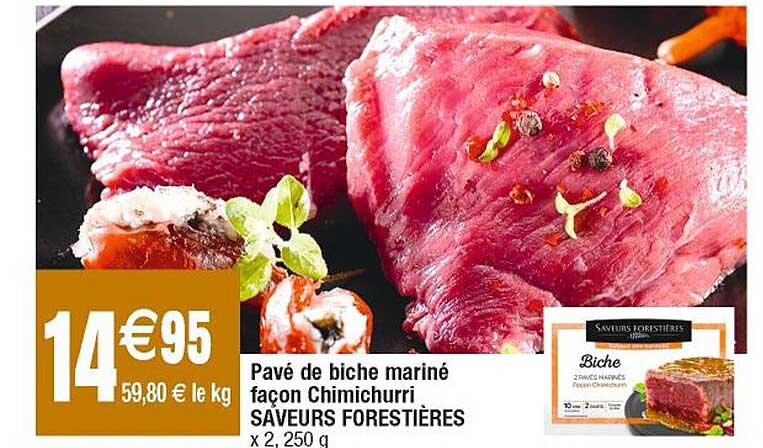 pavé de biche mariné façon chimichurri saveurs forestières