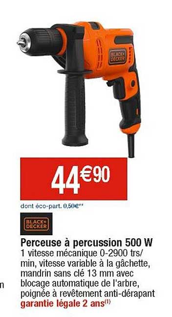 Perceuse à Percussion 500w Black + Decker