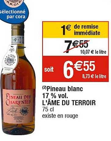 pineau blanc 17% vol. l'âme du terroir