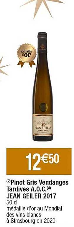 pinot gris vendanges tardives a.o.c. jean geiler 2017