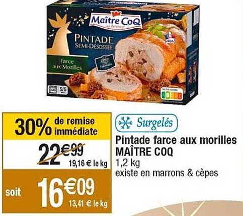 pintade farce aux morilles maître coq