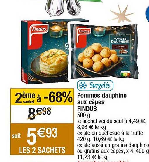 Pommes Dauphine Aux Cèpes Findus