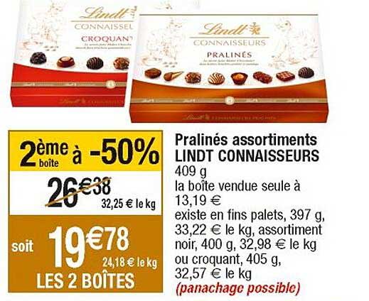 Pralinés Assortiments Lindt Connaisseurs