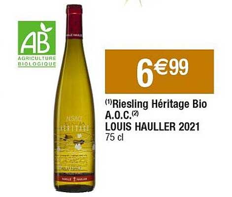 riesling héritage bio a.o.c. louis hauller 2021