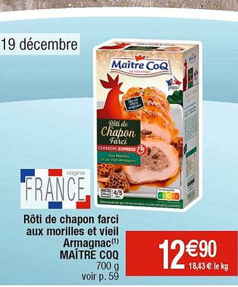 rôti de chapon farci aux morilles et vieil armagnac maître coq