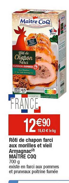 rôti de chapon farci aux morilles et vieil armagnac maître coq