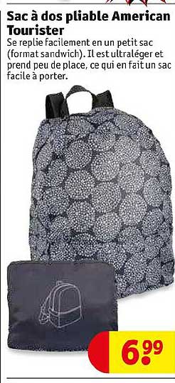 sac à dos pliable american tourister