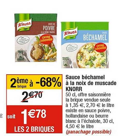 sauce béchamel à la noix de muscade knorr