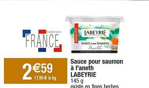 sauce pour saumon à l'aneth labeyrie