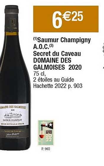 saumur champigny a.o.c. secret du caveau domaine des galmoises 2020