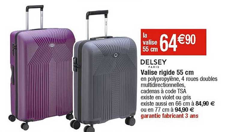 valise rigide 55 cm delsey paris