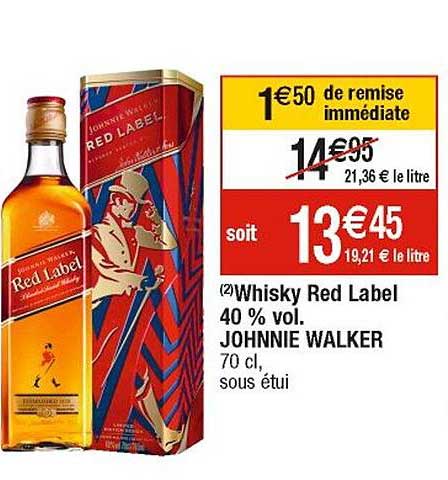 whisky red label 40% vol. johnnie walker
