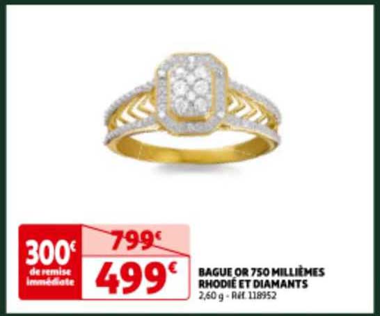 bague or 750 millièmes rhodié et diamants