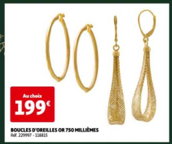 Boucles D'oreilles Or 750 Millièmes