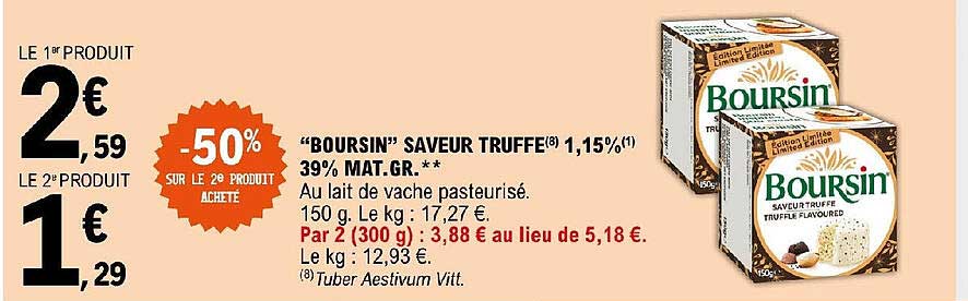 "boursin" Saveur Truffe 1.15% 39% Mat. Gr.