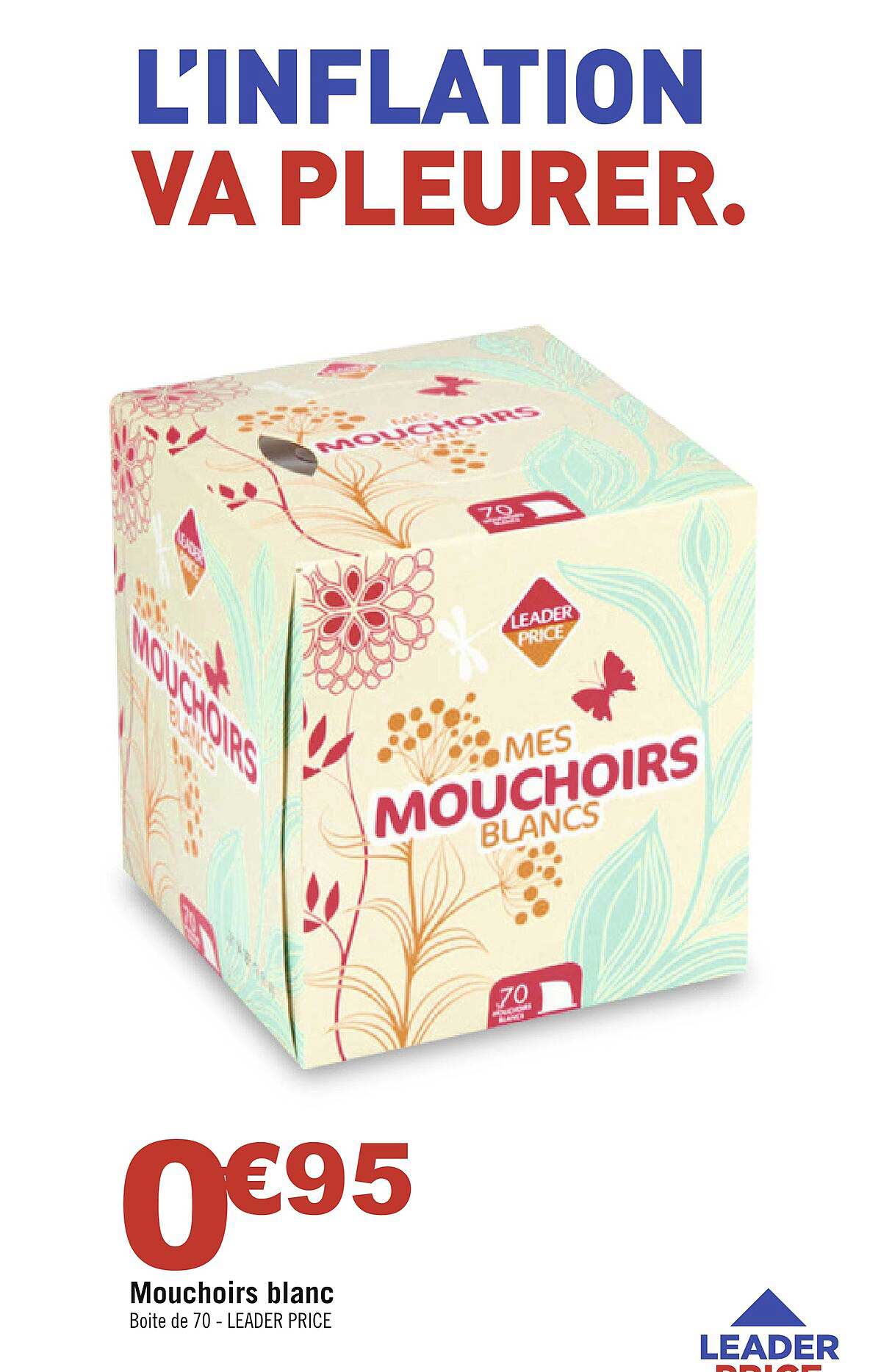 mouchoirs blanc leader price