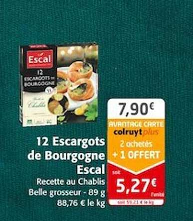 12 Escargots De Bourgogne Escal