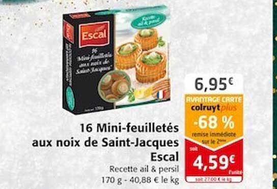 16 mini-feuilletés aux noix de saint-jacques escal