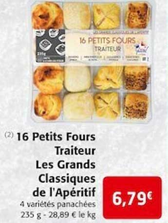 16 petits fours traiteur les grands classiques de l'apéritif